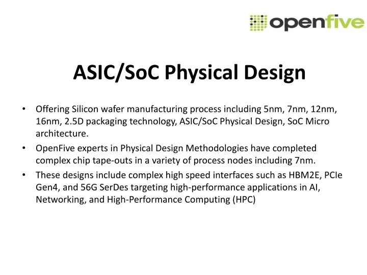 asic soc physical design