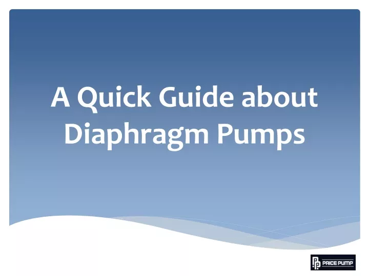 a quick guide about diaphragm pumps