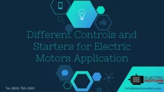 different controls and starters for electric motors application