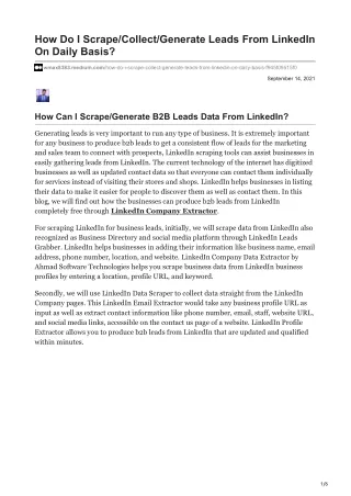 how do i scrape collect generate leads from