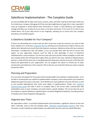 Salesforce Implementation - The Complete Guide