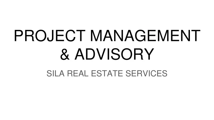 project management advisory