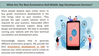 what are the best ecommerce and mobile