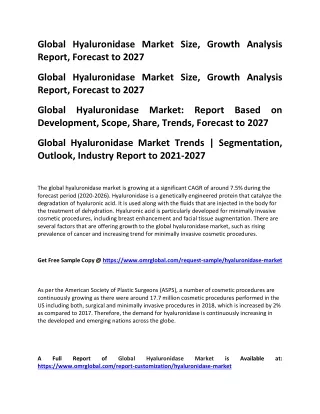 global hyaluronidase market size growth analysis