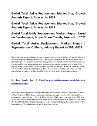 global total ankle replacement market size growth