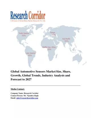 global automotive sensors market size share