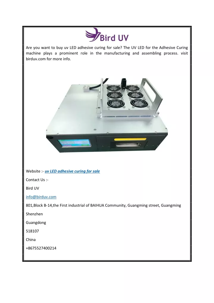 are you want to buy uv led adhesive curing