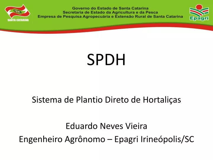 spdh sistema de plantio direto de hortali