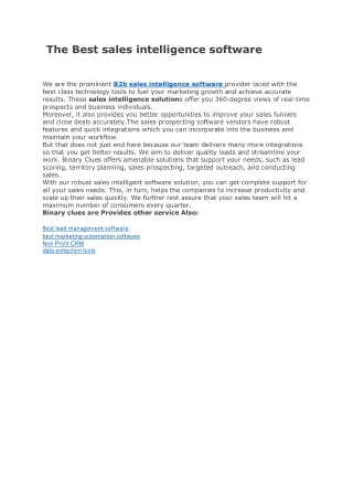 sales intelligence tool