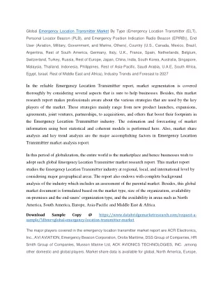 global emergency location transmitter market
