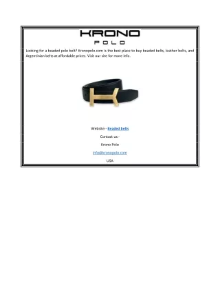 Beaded Belts Kronopolo.com