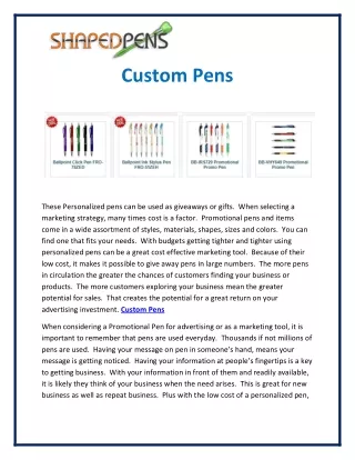 custom pens