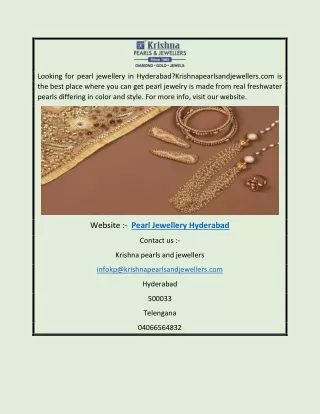 Pearl Jewellery Hyderabad | Krishnapearlsandjewellers.com