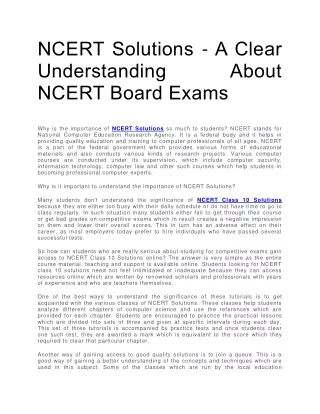 ncert solutions a clear understanding ncert board