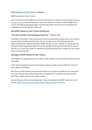 ncert solutions for class 7 science entrancei