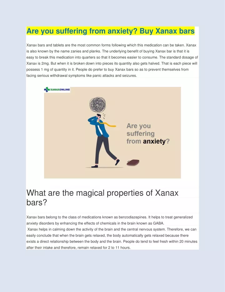 are you suffering from anxiety buy xanax bars