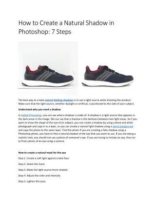 how to create a natural shadow in photoshop