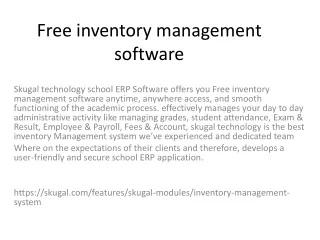 free inventory management software
