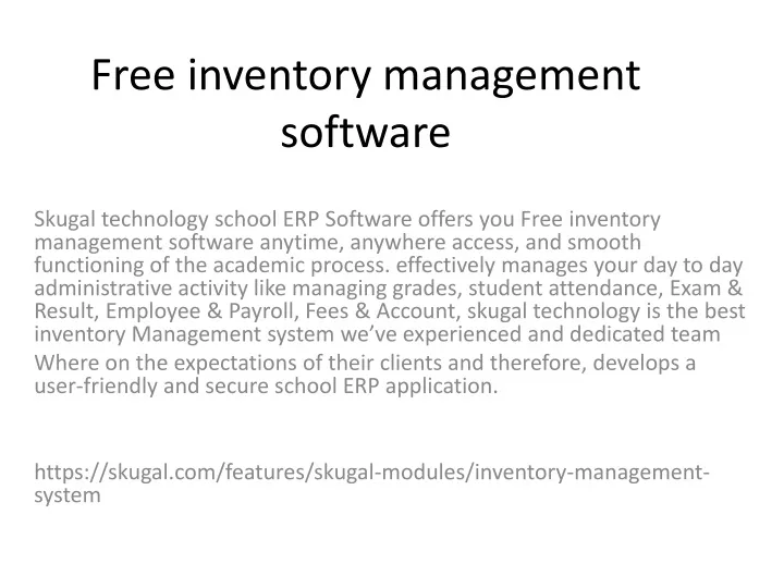 Ppt Free Inventory Management Software Powerpoint Presentation Free