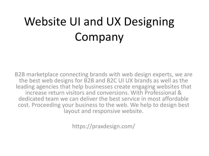 website ui and ux designing company