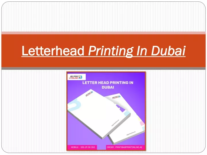 letterhead printing in dubai