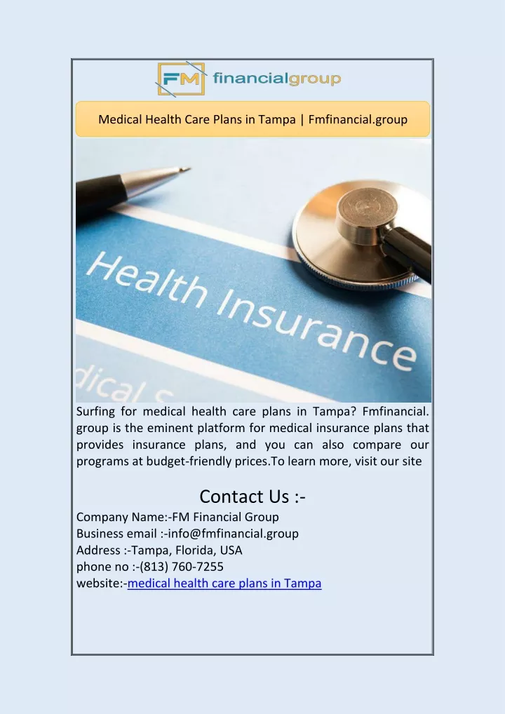 medical health care plans in tampa fmfinancial