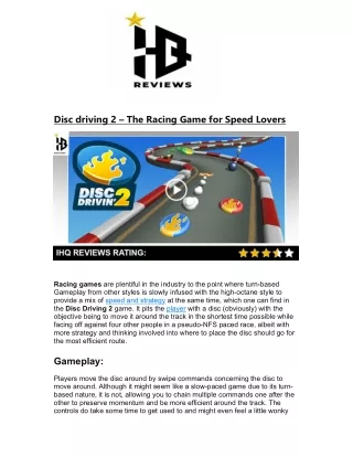 disc driving 2 the racing game for speed lovers