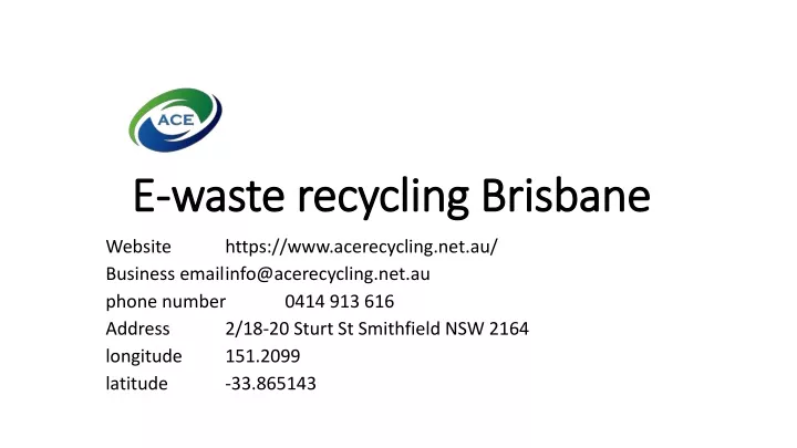 e waste recycling brisbane