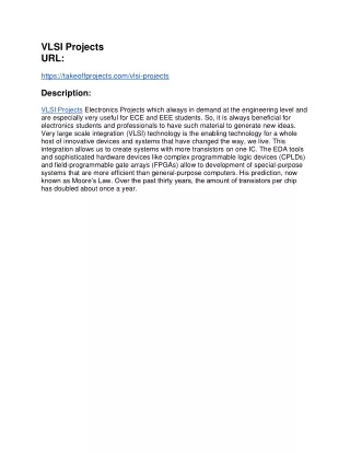 vlsi projects url https takeoffprojects com vlsi