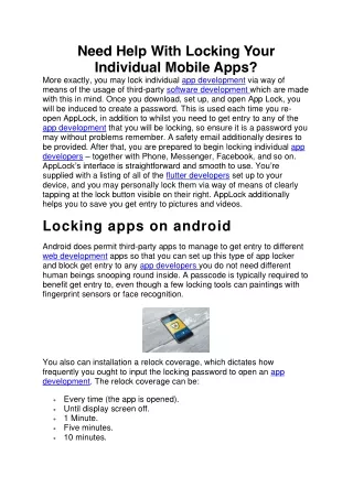 need help with locking your individual mobile