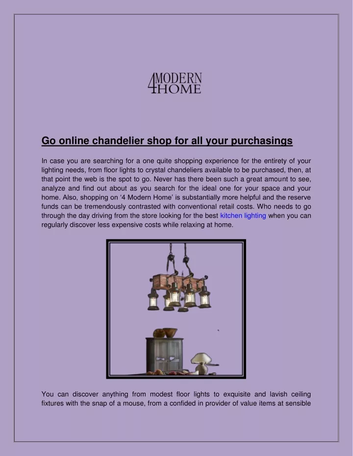 go online chandelier shop for all your