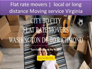 Local Distance Moving service in washington dc to richmond
