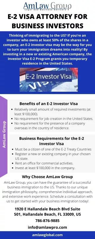 E-2 Visa Attorney for Business Investors