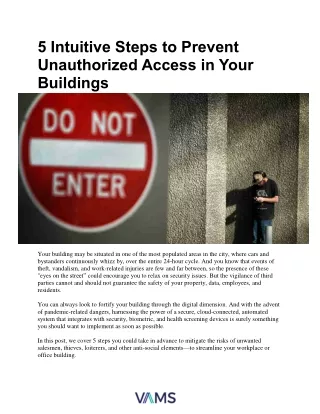 5 Intuitive Steps to Prevent Unauthorized Access in Your Buildings