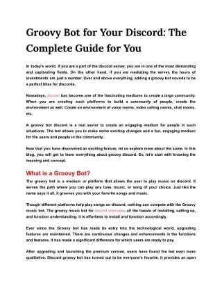 groovy bot for your discord the complete guide
