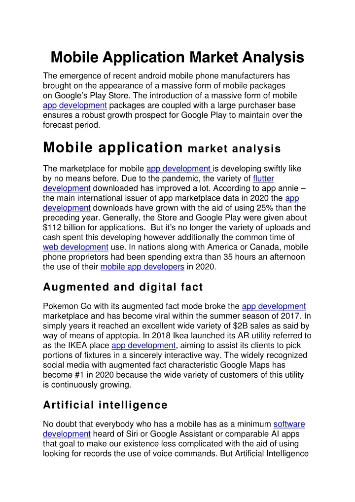 mobile application market analysis