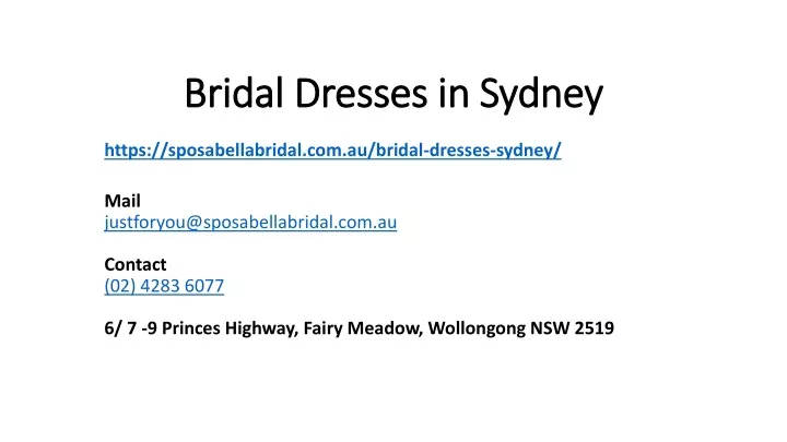 bridal dresses in sydney