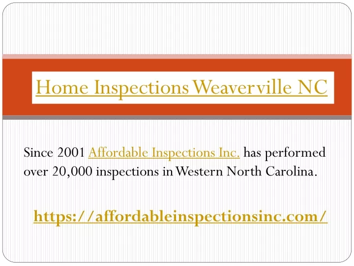 home inspections weaverville nc