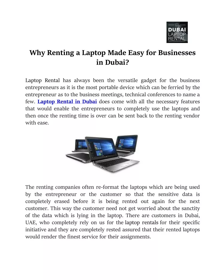 why renting a laptop made easy for businesses