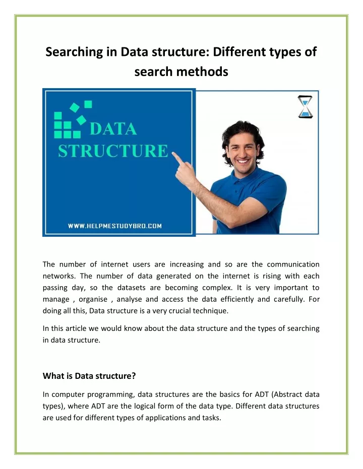 searching in data structure different types