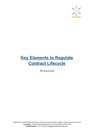 key elements to regulate contract lifecycle