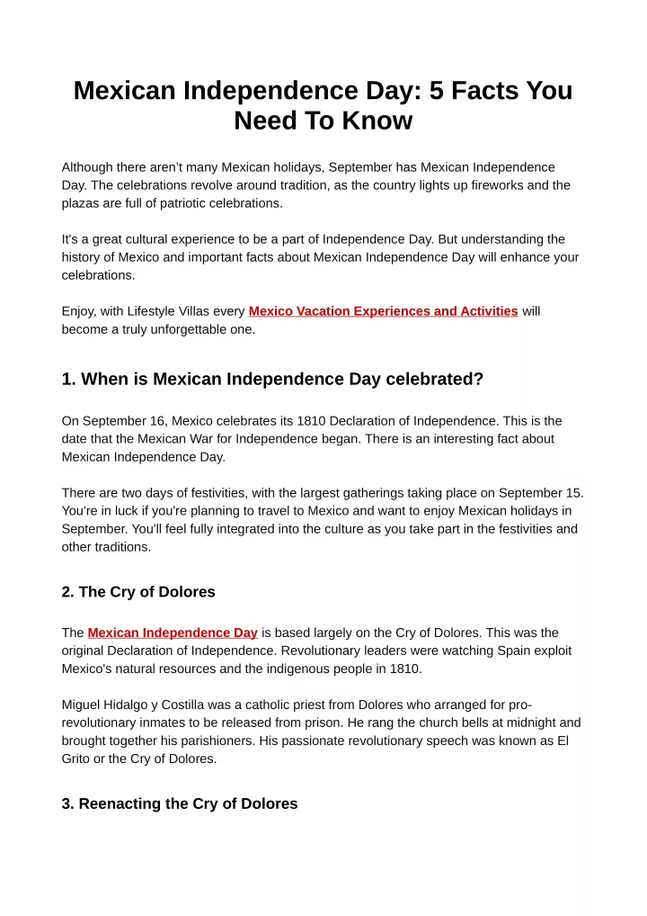mexican independence day 5 facts you need to know