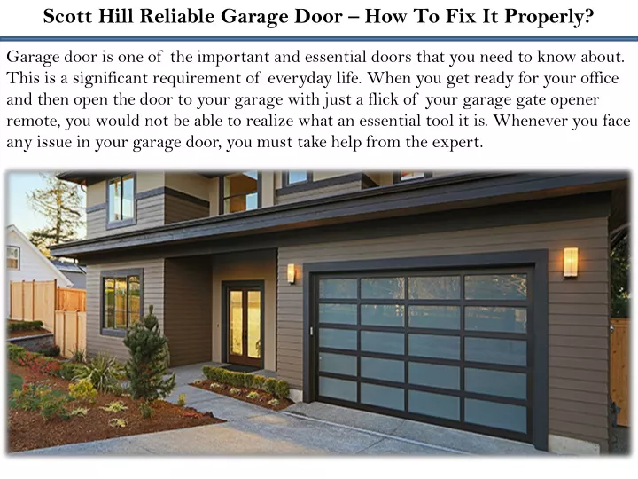 scott hill reliable garage door