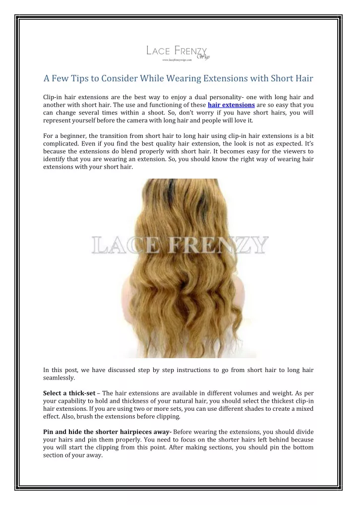 a few tips to consider while wearing extensions
