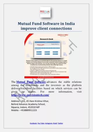 mutual fund software in india improve client