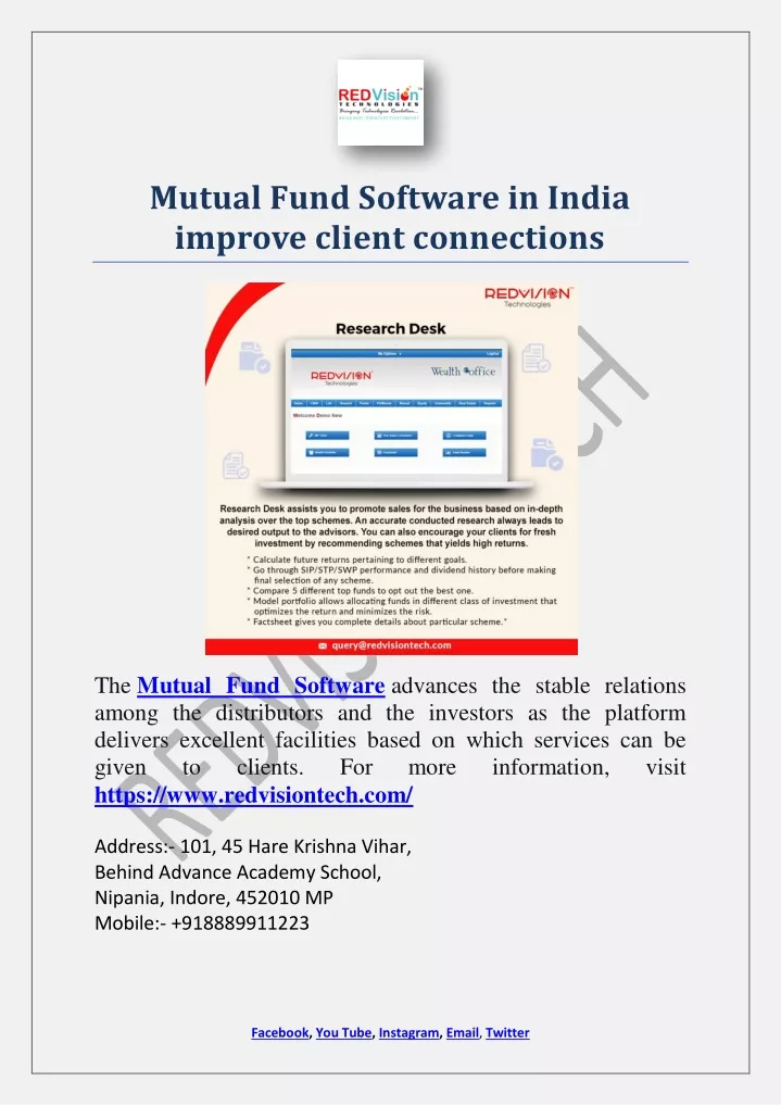 mutual fund software in india improve client