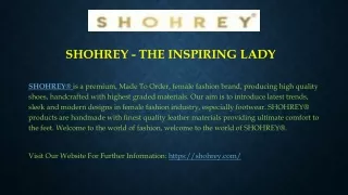 SHOHREY - THE INSPIRING LADY