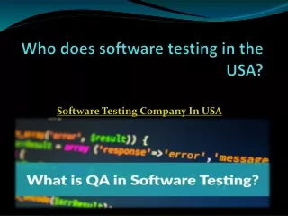 Who does software testing in the USA