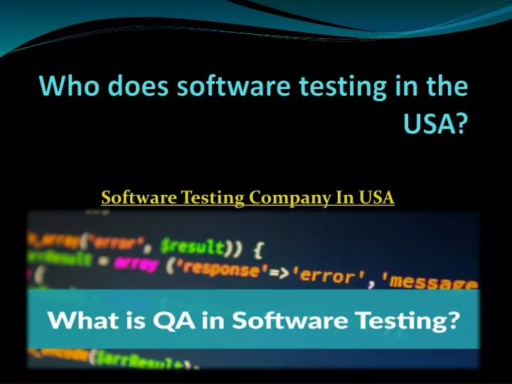 who does software testing in the usa