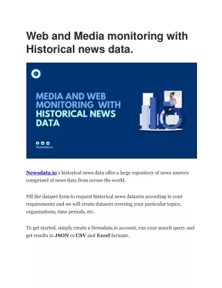 Web and Media monitoring with Historical news data